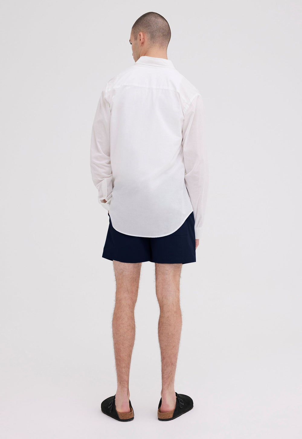 Jac+Jack FOLDED COLLAR COTTON SHIRT in White